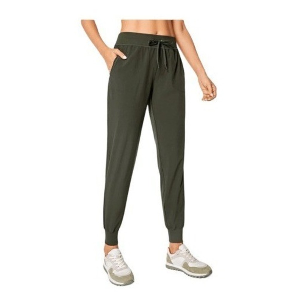 CRZ YOGA Joggers Dark Olive Feathery-Fit Flat Waistband Drawstring S